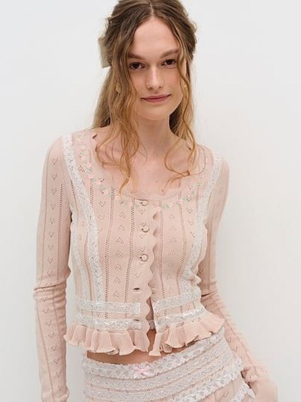 For Love & Lemons X Victoria’s Secret Eloise Knit Cardigan Size S